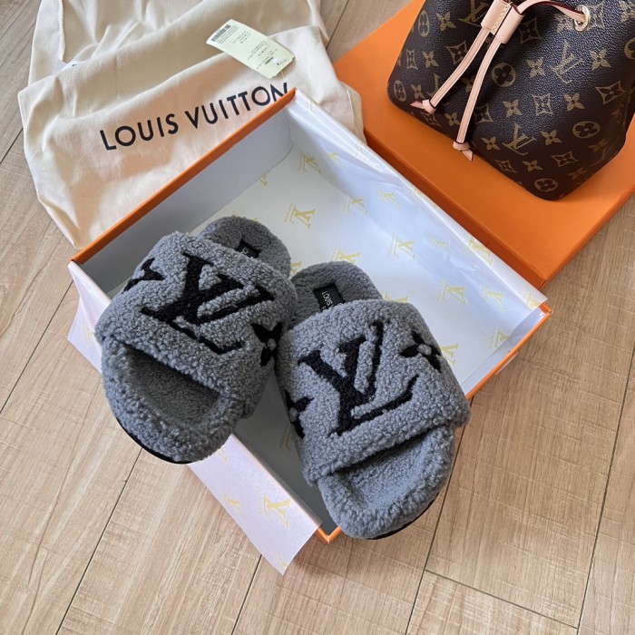 Women's flat wool indoor slippers, size 35-42, SS50-1885