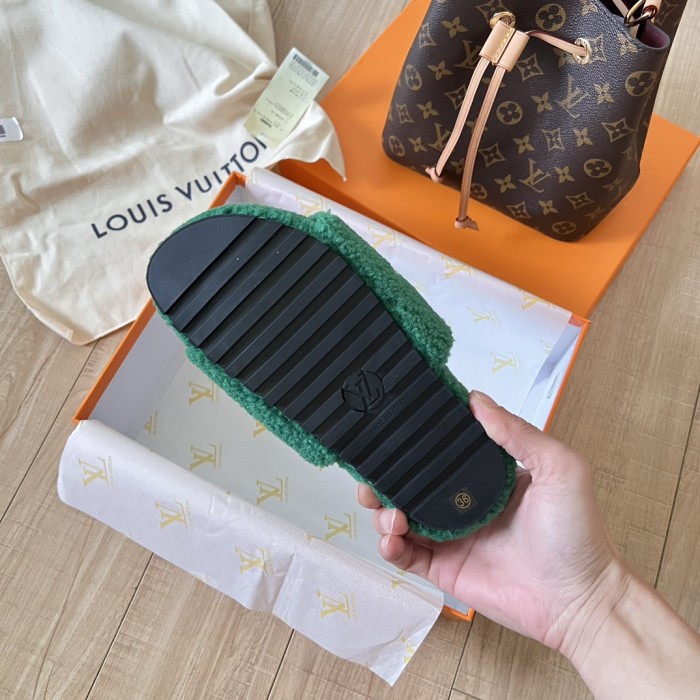 Women's flat wool indoor slippers, size 35-42, SS50-1876