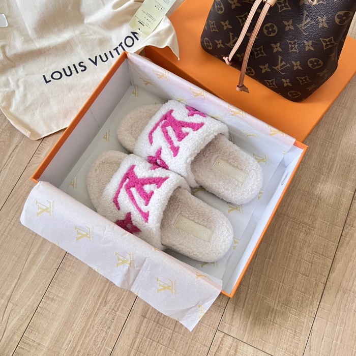 Women's flat wool indoor slippers, size 35-42, SS50-1874
