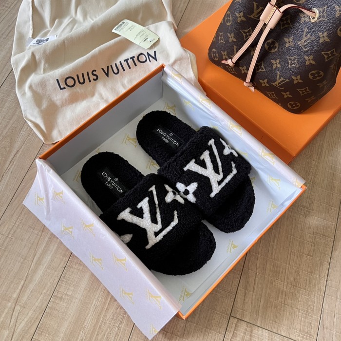 Women's flat wool indoor slippers, size 35-42, SS50-1880