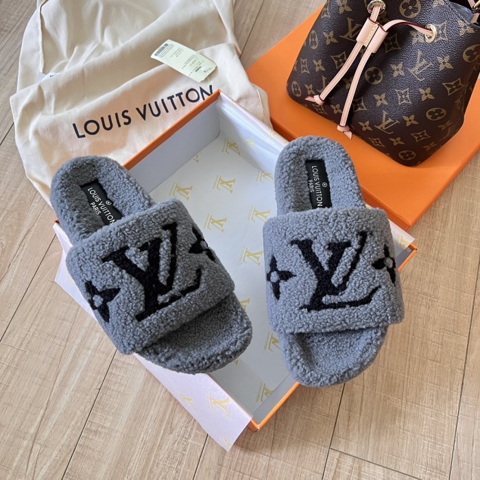 Women's flat wool indoor slippers, size 35-42, SS50-1885