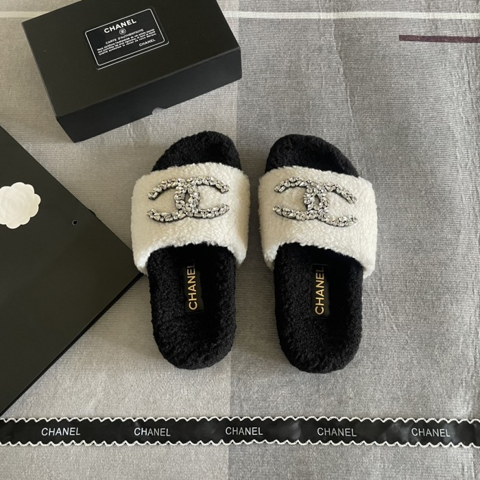 Women's flat wool indoor slippers, size 35-41, SS50-1846