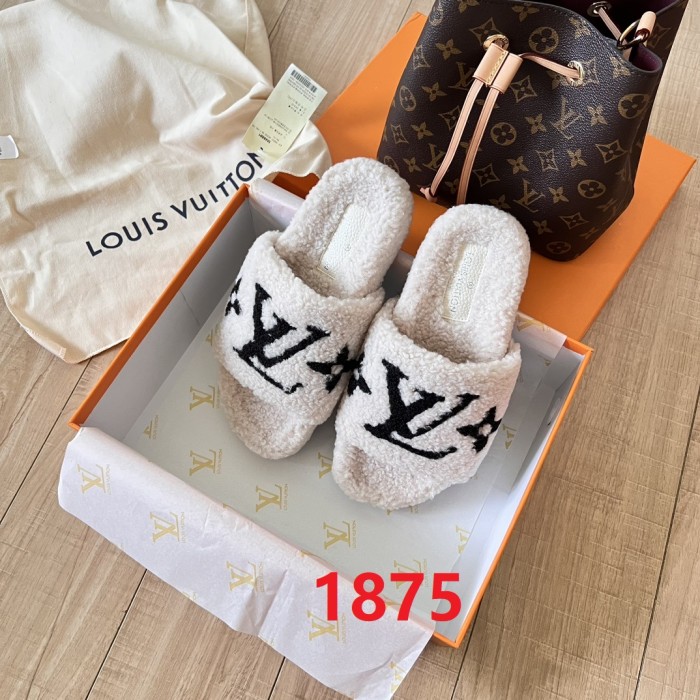 Women's flat wool indoor slippers, size 35-42, SS50-1875