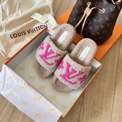 Women's flat wool indoor slippers, size 35-42, SS50-1884