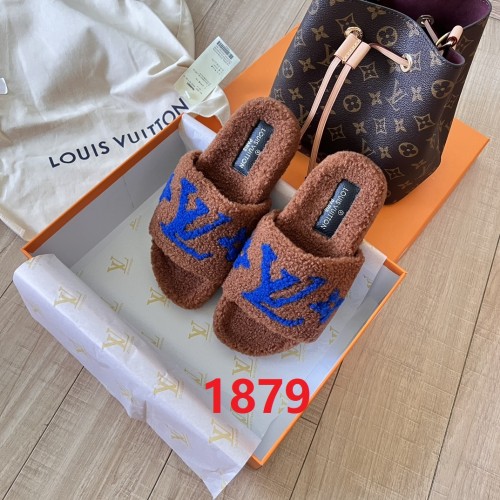 Women's flat wool indoor slippers, size 35-42, SS50-1879