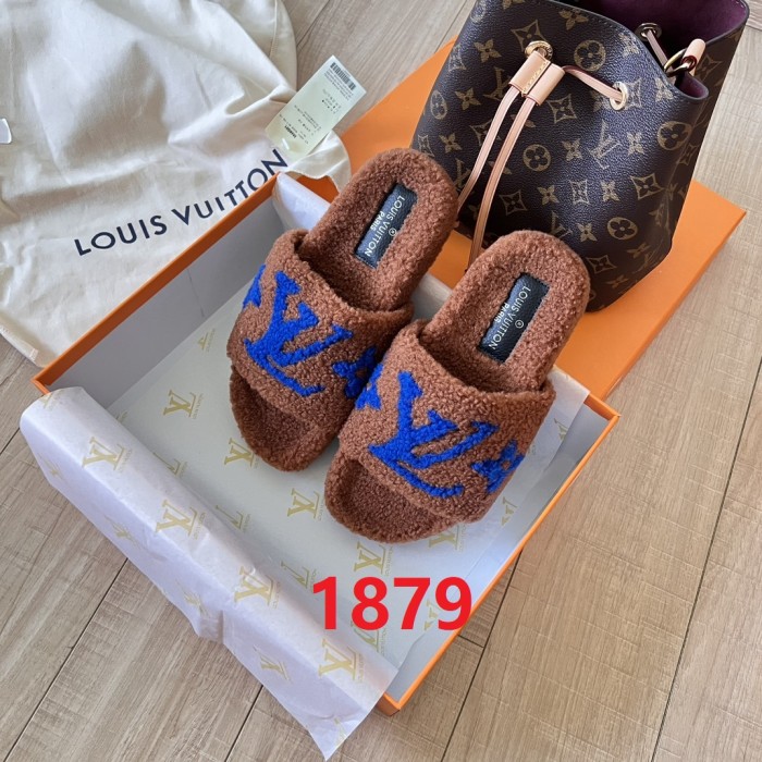 Women's flat wool indoor slippers, size 35-42, SS50-1879