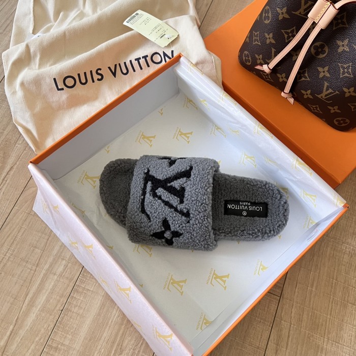 Women's flat wool indoor slippers, size 35-42, SS50-1885