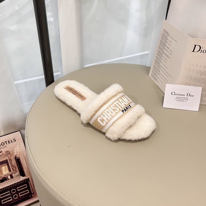 Women's flat wool indoor slippers, size 35-42, SS50-1869
