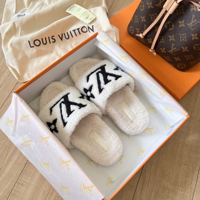 Women's flat wool indoor slippers, size 35-42, SS50-1883