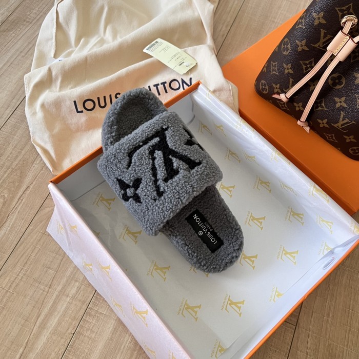 Women's flat wool indoor slippers, size 35-42, SS50-1885