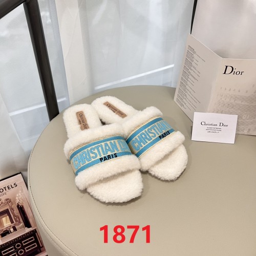 Women's flat wool indoor slippers, size 35-42, SS50-1871