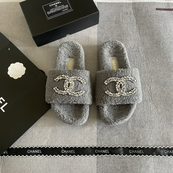 Women's flat wool indoor slippers, size 35-41, SS50-1845
