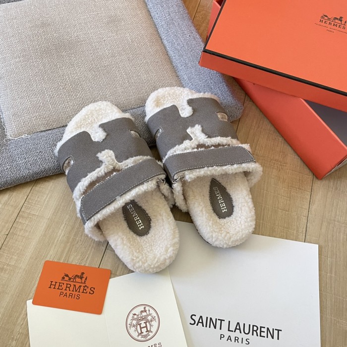 Women's flat wool indoor slippers, size 34-43, SS50-1894