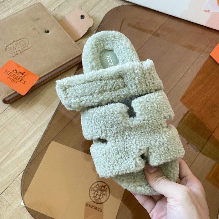 Women's flat wool indoor slippers, size 34-43, SS50-1898