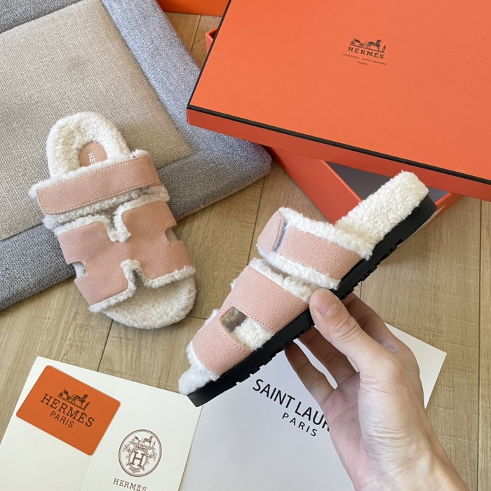 Women's flat wool indoor slippers, size 34-43, SS50-1886