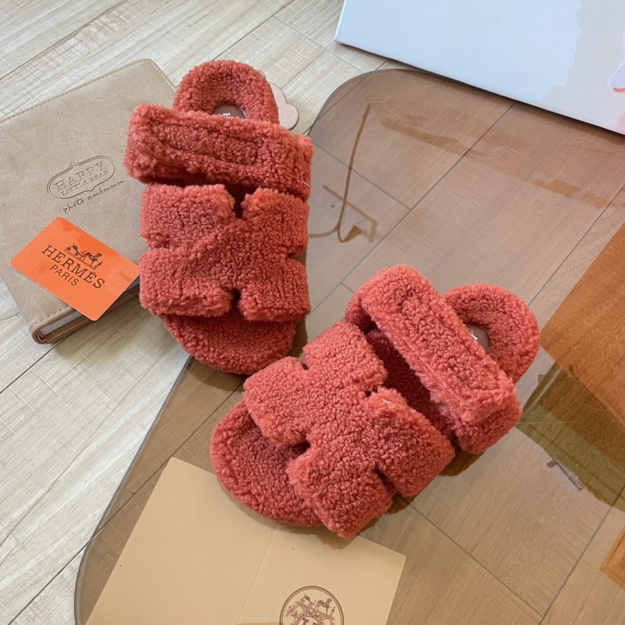 Women's flat wool indoor slippers, size 34-43, SS50-1899