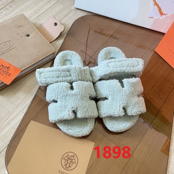 Women's flat wool indoor slippers, size 34-43, SS50-1898