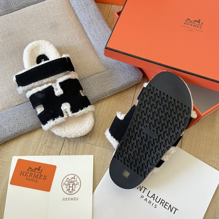 Women's flat wool indoor slippers, size 34-43, SS50-1887