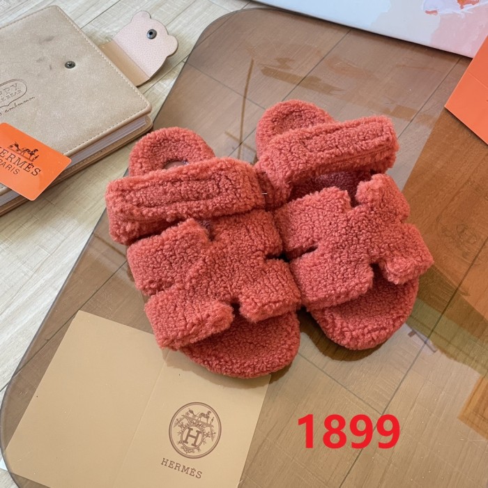 Women's flat wool indoor slippers, size 34-43, SS50-1899