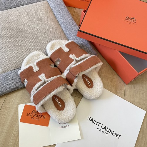 Women's flat wool indoor slippers, size 34-43, SS50-1895