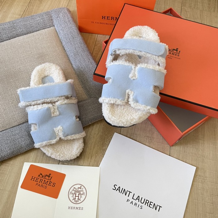 Women's flat wool indoor slippers, size 34-43, SS50-1890