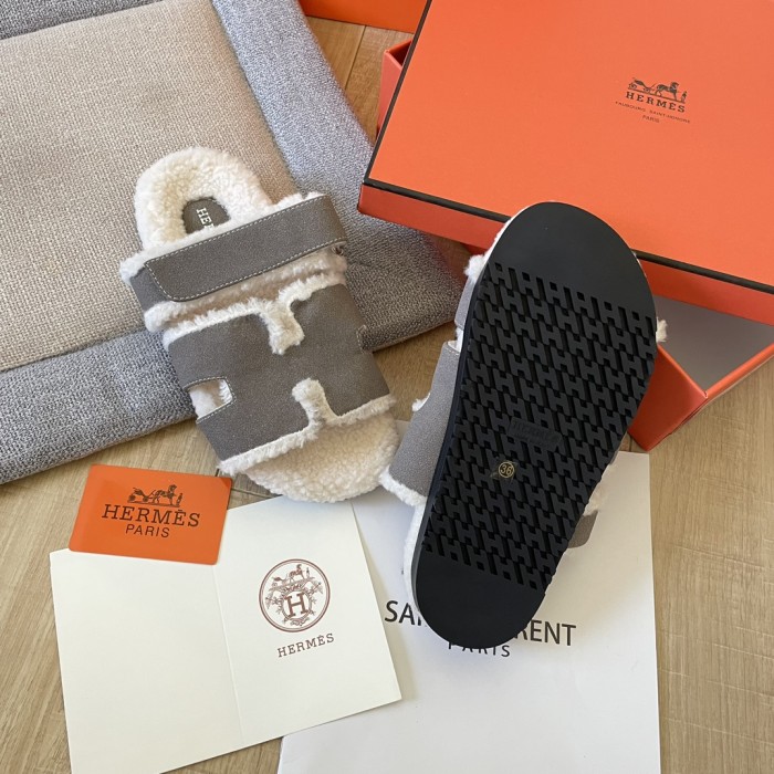 Women's flat wool indoor slippers, size 34-43, SS50-1894