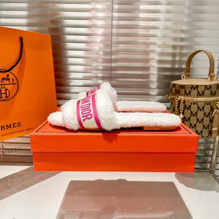Women's flat wool indoor slippers, size 35-40, SS50-1904-1907