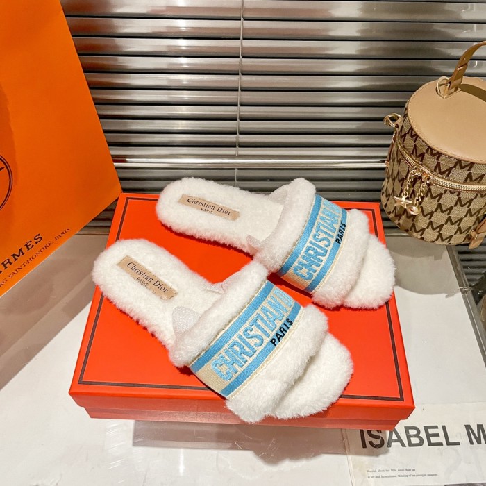 Women's flat wool indoor slippers, size 35-40, SS50-1904-1907