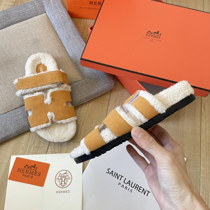 Women's flat wool indoor slippers, size 34-43, SS50-1889