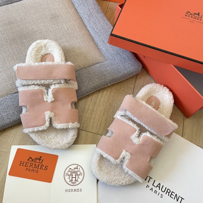 Women's flat wool indoor slippers, size 34-43, SS50-1886