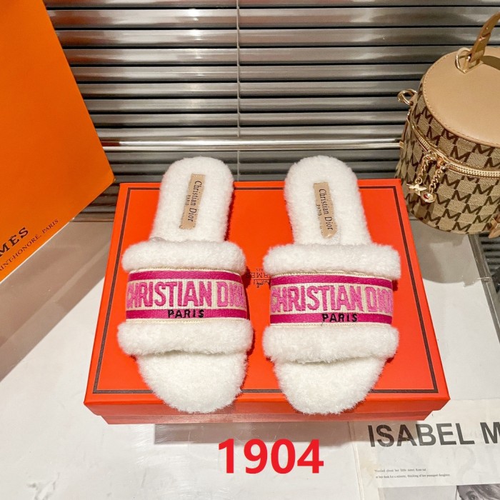 Women's flat wool indoor slippers, size 35-40, SS50-1904-1907