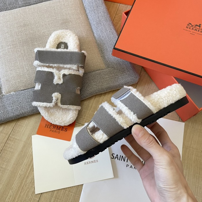 Women's flat wool indoor slippers, size 34-43, SS50-1894