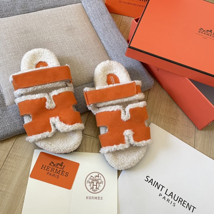 Women's flat wool indoor slippers, size 34-43, SS50-1888