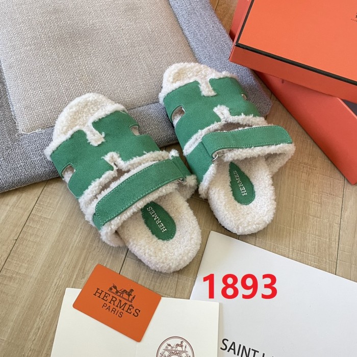Women's flat wool indoor slippers, size 34-43, SS50-1893