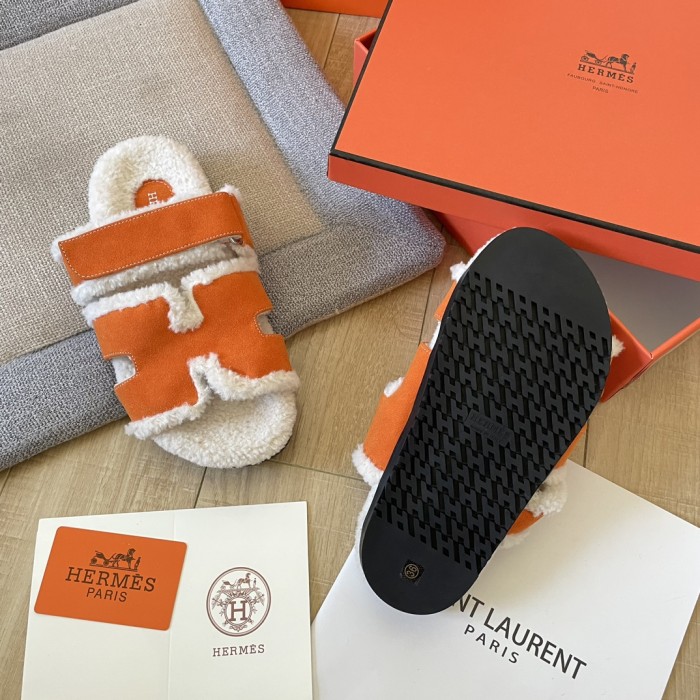 Women's flat wool indoor slippers, size 34-43, SS50-1888