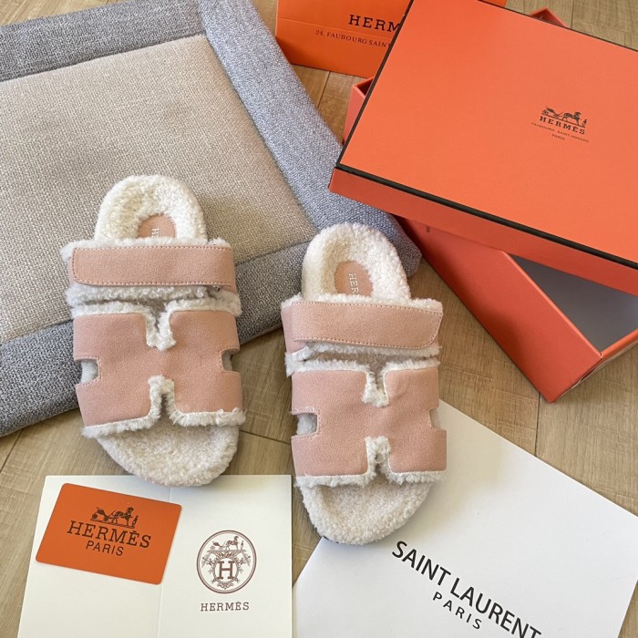 Women's flat wool indoor slippers, size 34-43, SS50-1886