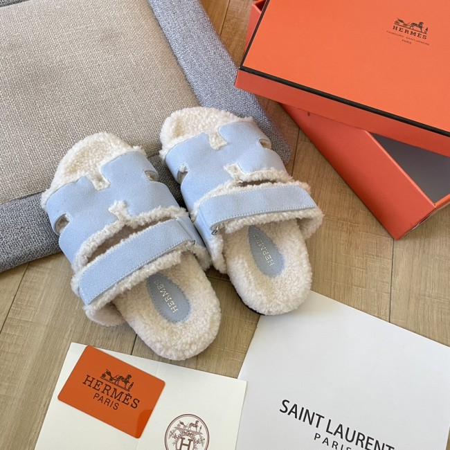 Women's flat wool indoor slippers, size 34-43, SS50-1890