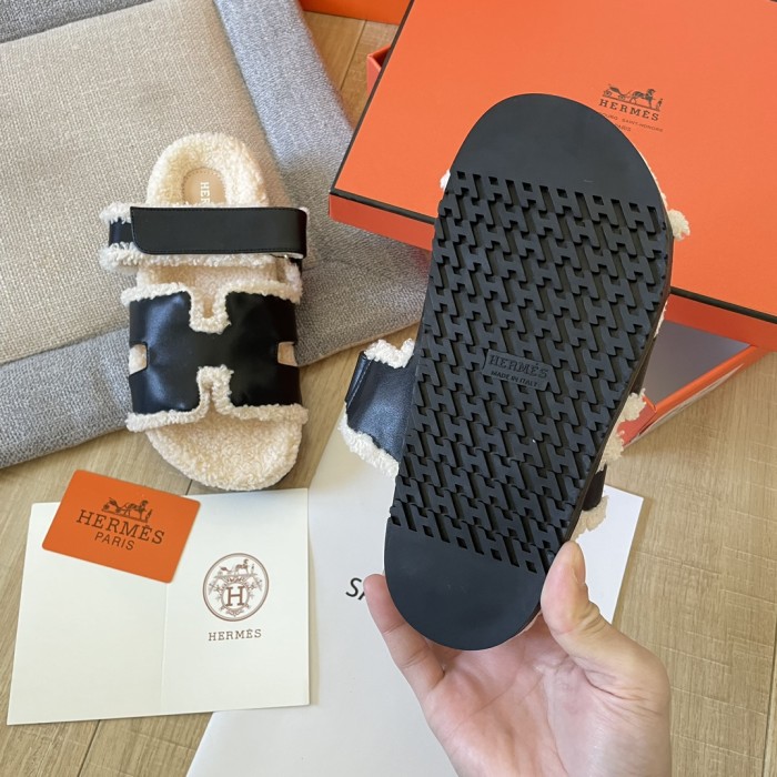 Women's flat wool indoor slippers, size 34-43, SS50-1892