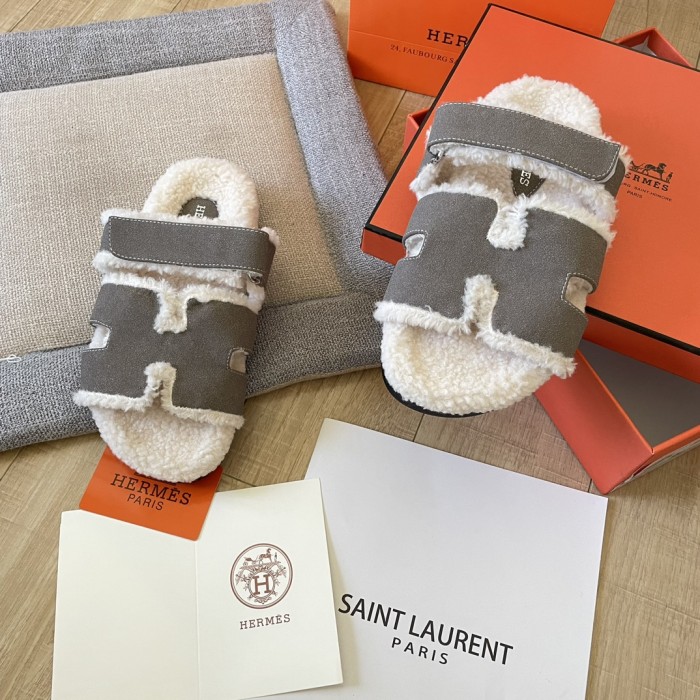 Women's flat wool indoor slippers, size 34-43, SS50-1894