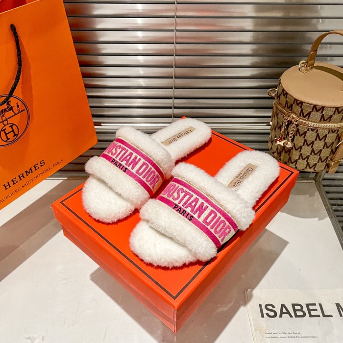 Women's flat wool indoor slippers, size 35-40, SS50-1904-1907