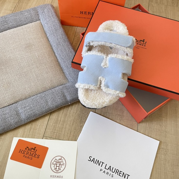 Women's flat wool indoor slippers, size 34-43, SS50-1890