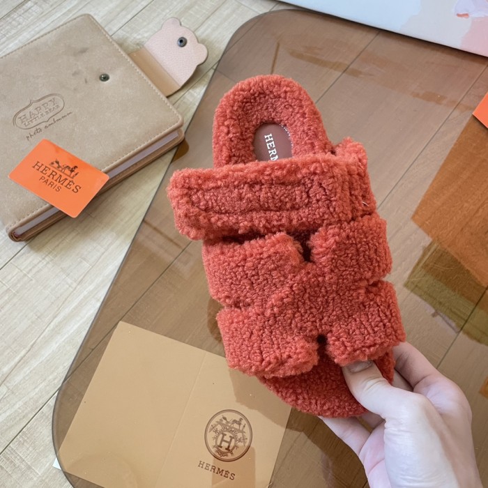 Women's flat wool indoor slippers, size 34-43, SS50-1899