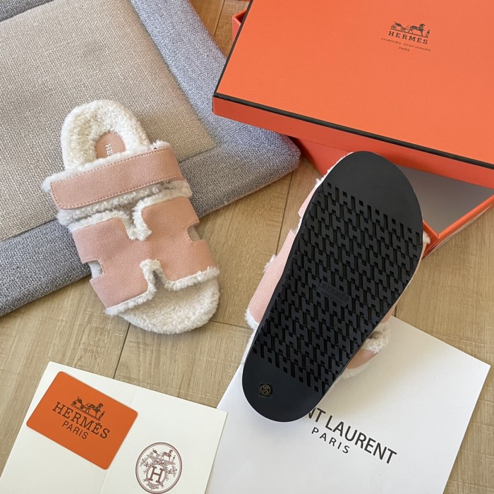 Women's flat wool indoor slippers, size 34-43, SS50-1886