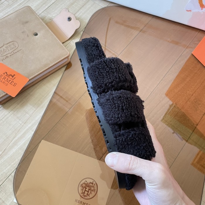 Women's flat wool indoor slippers, size 34-43, SS50-1897