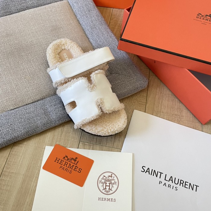 Women's flat wool indoor slippers, size 34-43, SS50-1891