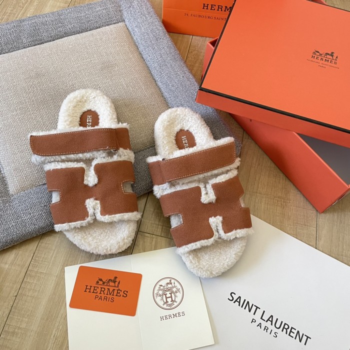 Women's flat wool indoor slippers, size 34-43, SS50-1895