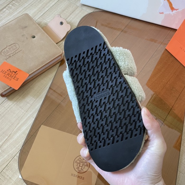 Women's flat wool indoor slippers, size 34-43, SS50-1898