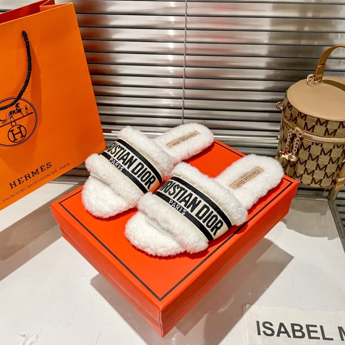 Women's flat wool indoor slippers, size 35-40, SS50-1904-1907