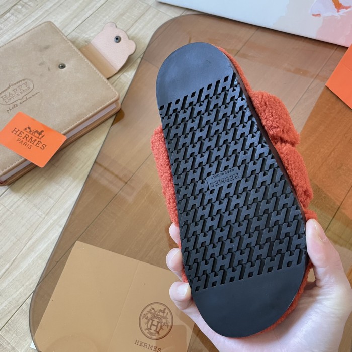 Women's flat wool indoor slippers, size 34-43, SS50-1899