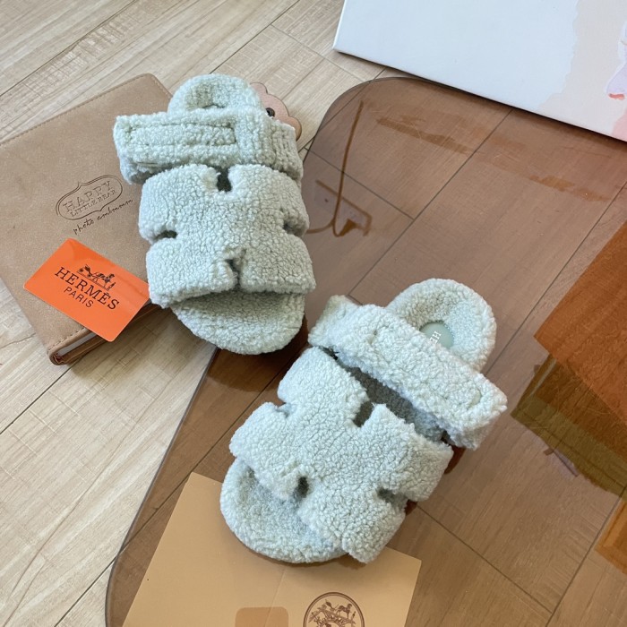 Women's flat wool indoor slippers, size 34-43, SS50-1898